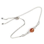 Srebrna bransoletka ściągana z bursztynem bałtyckim