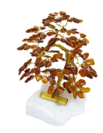 Bursztynowe drzewko R5 z listkami koloru koniak