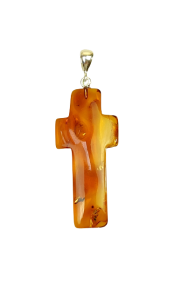  Bursztynowy Krzyżyk Wisiorek