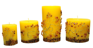 Zestaw świec bursztynowych cztery sztuki