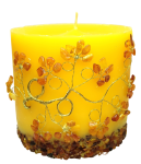 Świeca bursztynowa duża o wysokości 12 cm