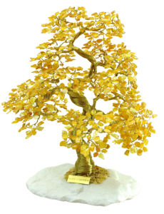 Drzewko szczęścia ekstra duże  bursztynowe koloru mleczno- żółtoego