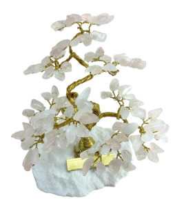 Drzewko szczęścia z kwarcu różowego