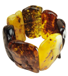 Bransoletka bursztynowa na gumce szeroka i wyjątkowa