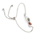 Srebrna bransoletka z bursztynami SKRZYDŁO regulacja długości