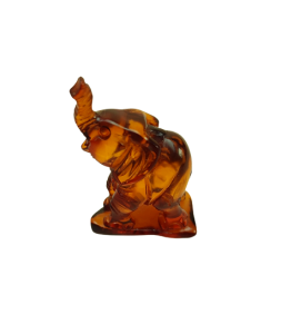 Słoń z koniakowego bursztynu unikatowa rzeźba