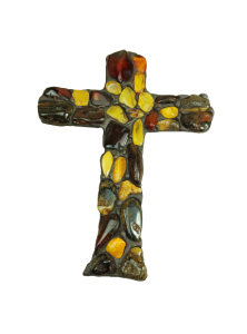 Krzyż bursztynowy do zawieszenia na ścianie