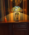 Lampa bursztynowa ze szkłem witrażowym