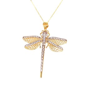 Złota Zawieszka do Łańcuszka Ważka z Cyrkoniami