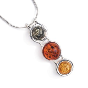 Srebrny wisiorek z bursztynem ZUZIA