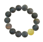 Bransoletka Bursztynowa Kulki Matowe na Gumce