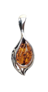Wisiorek srebrny z bursztynem AGA