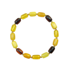 Bransoletka bursztynowa na gumce różnokolorowa