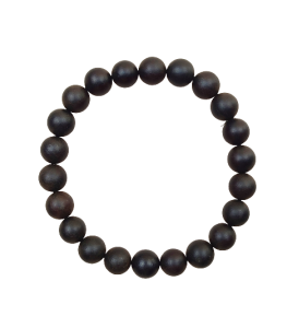 Męska bransoletka bursztynowa kulki matowe na gumce