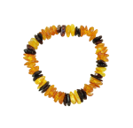 Bransoletka bursztynowa na gumce różnokolorowa unisex