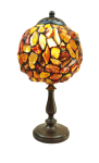 Lampa witrażowa  z  bursztynu kulka o średnicy klosza 16 cm