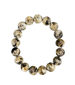 Bransoletka bursztynowa matowe kulki na elastycznej gumce  