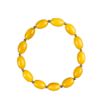 Bransoletka bursztynowa  żółty bursztyn bałtycki i złote kuleczki