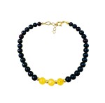 Bransoletka Bursztynowa Kulki Żółte i Ciemna Wiśnia