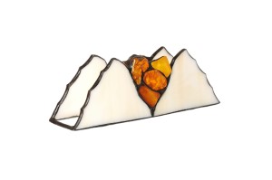 Serwetnik bursztynowo-witrażowy