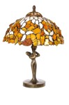 Lampa Bursztynowo-Witrażowa Listki 25 cm