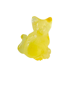 Kotek z Żółtego Bursztynu Unikatowa Rzeźba 