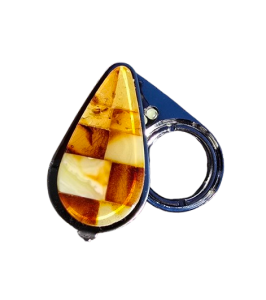 Lupa zdobiona bursztynem bałtyckim