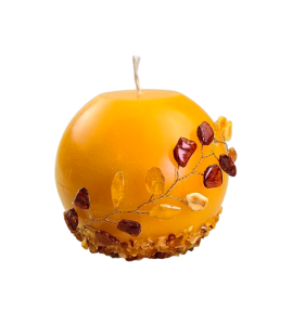 Świeca bursztynowa kulka o średnicy 8 cm
