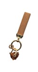 Elegancki brelok do kluczy zdobiony bursztynem i skórą naturalną  z  możliwością personalizacji
