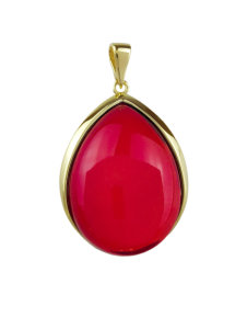 Wisiorek z czerwonym bursztynem Emma